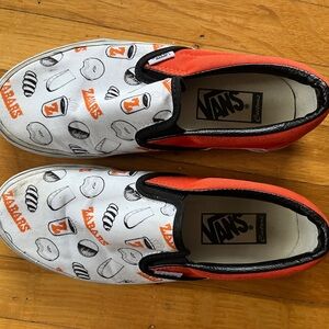 Vans Red and White Sneakers with Casual Slip-On Style